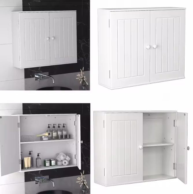 Badkamer Opbergkast met 2 Deuren – Wand- en Vloerstaand