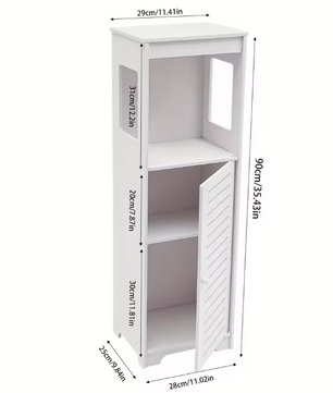 Kleine Vrijstaande Badkamerkast – Smal Opbergmeubel voor Toilet