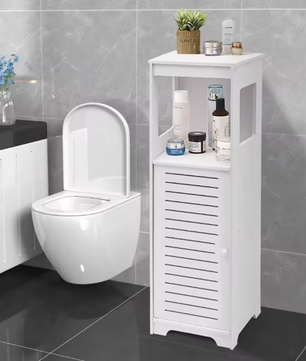 Kleine Vrijstaande Badkamerkast – Smal Opbergmeubel voor Toilet