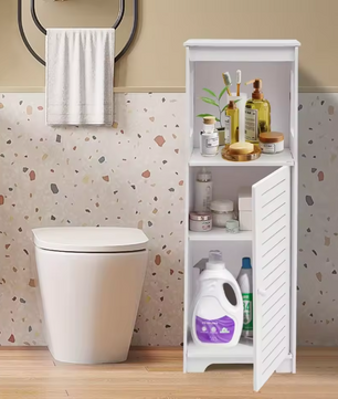 Kleine Vrijstaande Badkamerkast – Smal Opbergmeubel voor Toilet