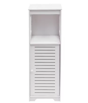 Smalle Badkameropbergkast met Deur – 3-Laags Vrijstaande Toiletkast