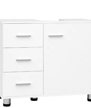 Vrijstaande Wastafelkast met Lades en Deur – Badkamerkast 70 cm