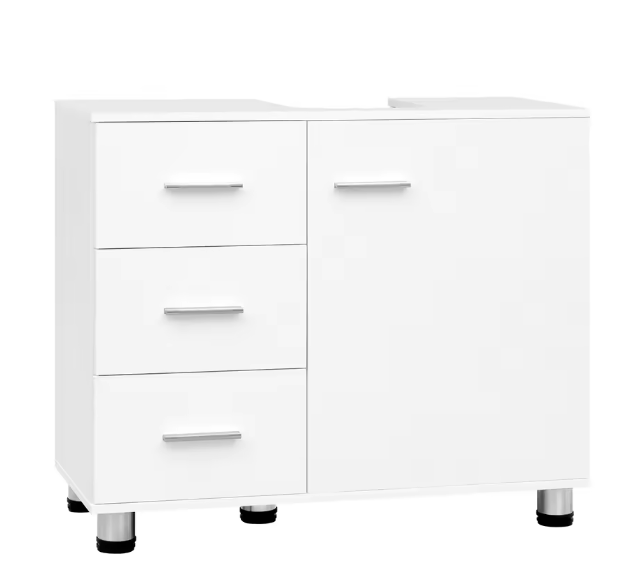 Vrijstaande Wastafelkast met Lades en Deur – Badkamerkast 70 cm