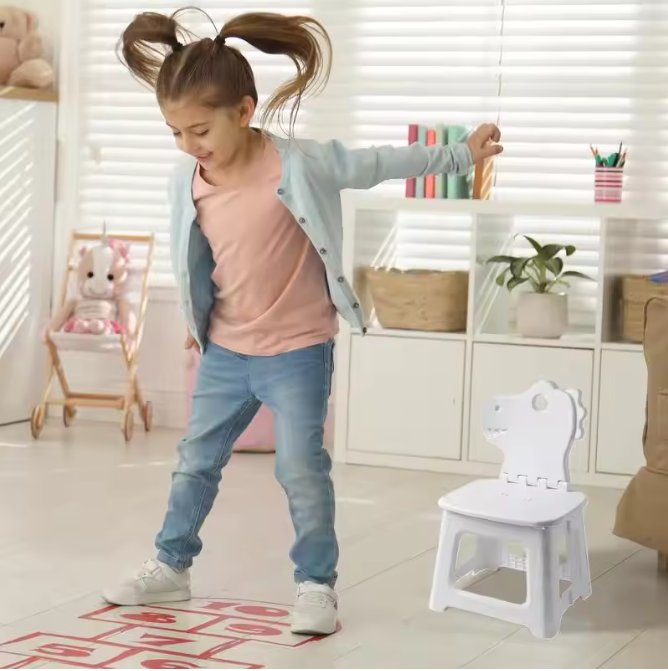 Opvouwbare Kinderkruk met Rugleuning – Dierenontwerp en Handgreep