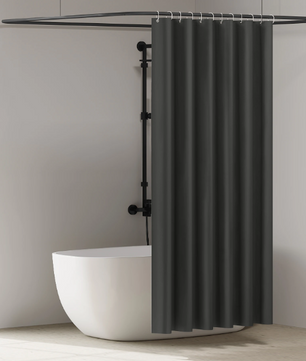 Donkergrijs Waterdicht Douchegordijn – Antischimmel en Wasbaar Badkamergordijn