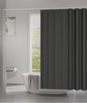 Donkergrijs Waterdicht Douchegordijn – Antischimmel en Wasbaar Badkamergordijn
