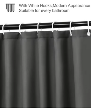 Donkergrijs Waterdicht Douchegordijn – Antischimmel en Wasbaar Badkamergordijn