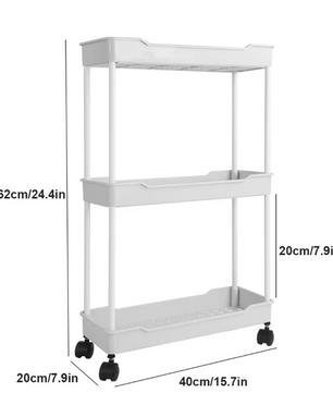 Mobiele Opbergwagen met Wielen – 3 of 4 Lagen Badkamer- en Keukenorganizer