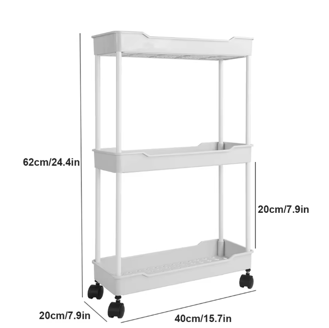 Mobiele Opbergwagen met Wielen – 3 of 4 Lagen Badkamer- en Keukenorganizer