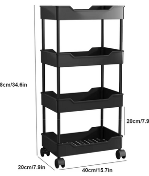 Mobiele Opbergwagen met Wielen – 3 of 4 Lagen Badkamer- en Keukenorganizer