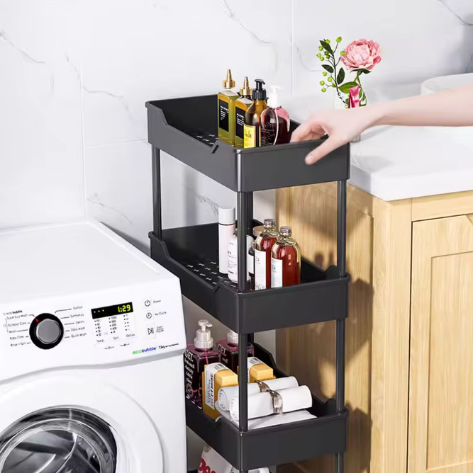 Mobiele Opbergwagen met Wielen – 3 of 4 Lagen Badkamer- en Keukenorganizer