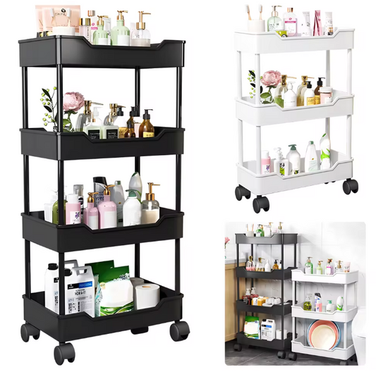 Mobiele Opbergwagen met Wielen – 3 of 4 Lagen Badkamer- en Keukenorganizer