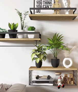 Zwevende Badkamerplank met Draadmand – Multifunctionele Wandplank voor Badkamer en Keuken