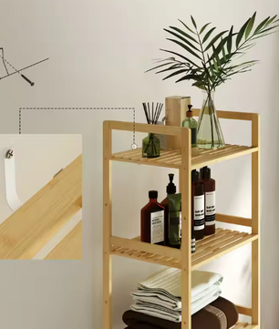 5-Laags Bamboe Badkamerrek – Vrijstaand Opbergrek met Verstelbare Planken