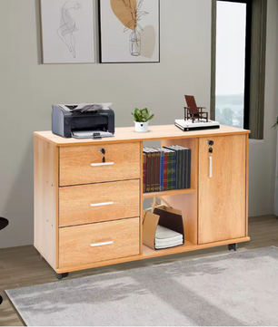 Mobiele Archiefkast met 3 Laden – Vergrendelbare Kantoorkast op Wielen