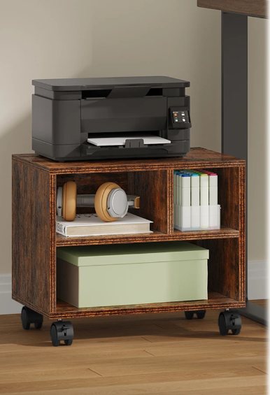 Mobiele Printerstandaard met Wielen – Compact Opbergrek voor Kantoor