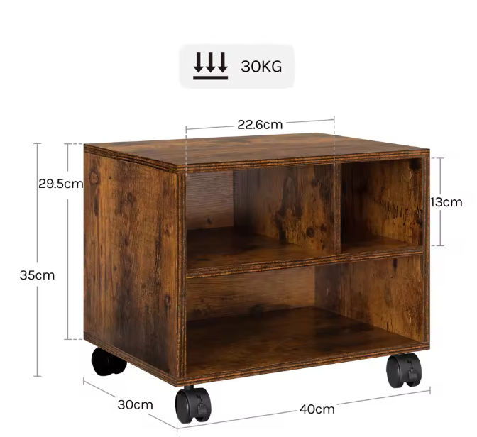 Mobiele Printerstandaard met Wielen – Compact Opbergrek voor Kantoor