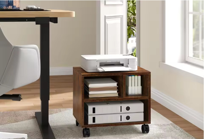 Mobiele Printerstandaard met Wielen – Compact Opbergrek voor Kantoor