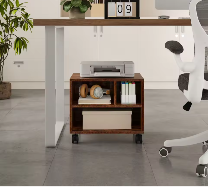 Mobiele Printerstandaard met Wielen – Compact Opbergrek voor Kantoor