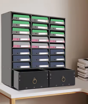 Literatuurorganisator met 24 Vakken en 2 Laden – Post- en Documentenkast
