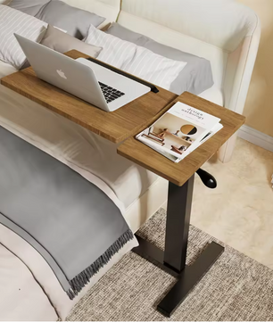In Hoogte Verstelbare Overbedtafel met Wielen – Laptopbureau en Bijzettafel