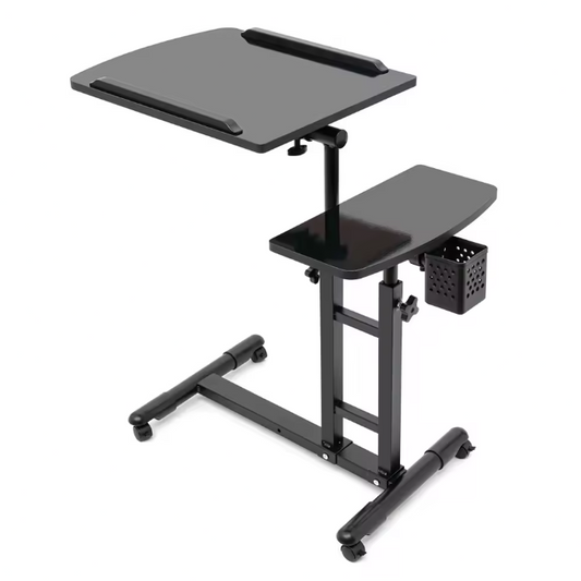 Mobiel Sta-Bureau met Wielen – Verstelbaar Laptopbureau voor Thuis en Kantoor