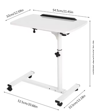 Multifunctioneel Afneembaar Laptopbureau met Wielen – Verstelbaar en Mobiel