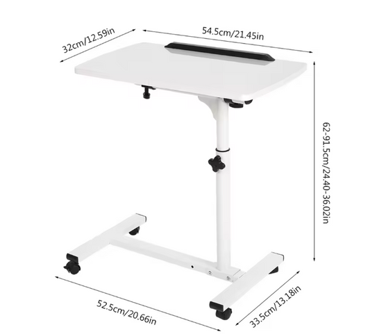 Multifunctioneel Afneembaar Laptopbureau met Wielen – Verstelbaar en Mobiel