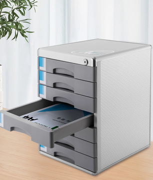 Desktop Archiefkast met 7 Laden en Slot – Aluminium Organizer