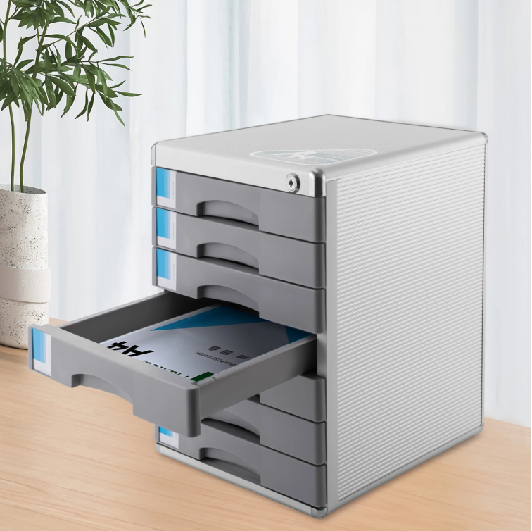 Desktop Archiefkast met 7 Laden en Slot – Aluminium Organizer
