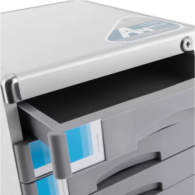 Desktop Archiefkast met 7 Laden en Slot – Aluminium Organizer