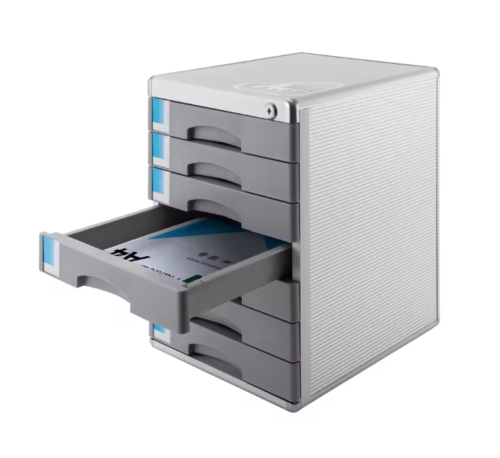 Desktop Archiefkast met 7 Laden en Slot – Aluminium Organizer