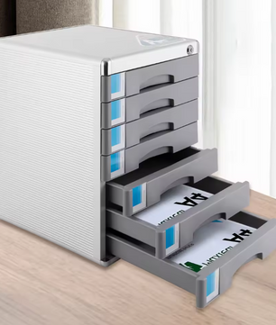 Desktop Archiefkast met 7 Laden en Slot – Aluminium Organizer