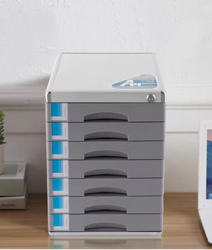 Desktop Archiefkast met 7 Laden en Slot – Aluminium Organizer