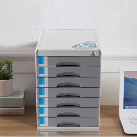 Desktop Archiefkast met 7 Laden en Slot – Aluminium Organizer