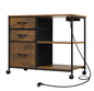 Archiefkast met Laadstation en Wielen – Printertafel met 3 Laden