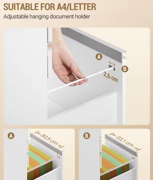 Witte Rolcontainer met Slot en 3 Laden – Kantoorkast met Open Vakken