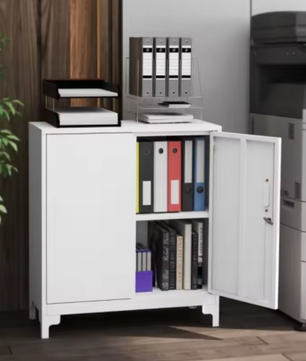 Metalen Kantoorkast met Slot en 2 Planken – Afsluitbare Opbergkast