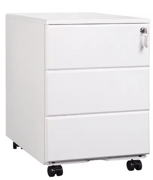 Metalen Mobiele Archiefkast met 3 Laden en Slot – Kantoorcontainer