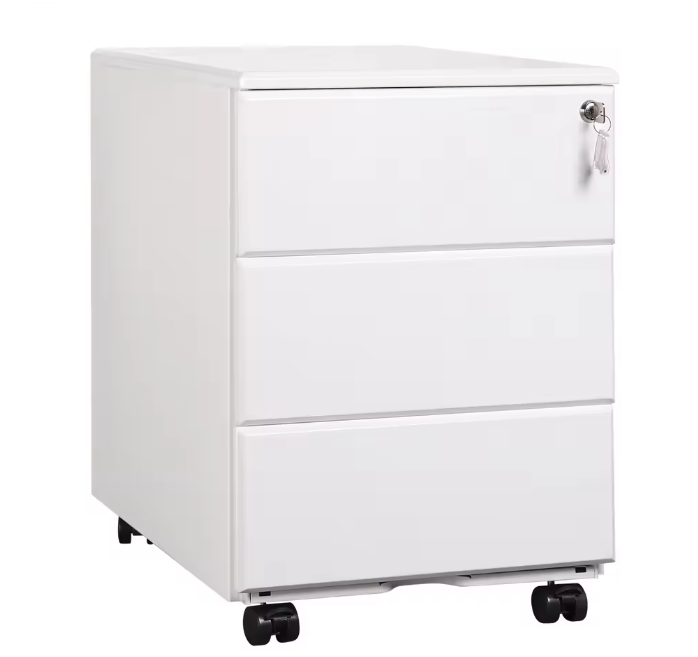 Metalen Mobiele Archiefkast met 3 Laden en Slot – Kantoorcontainer