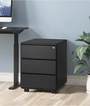 Metalen Mobiele Archiefkast met 3 Laden en Slot – Kantoorcontainer