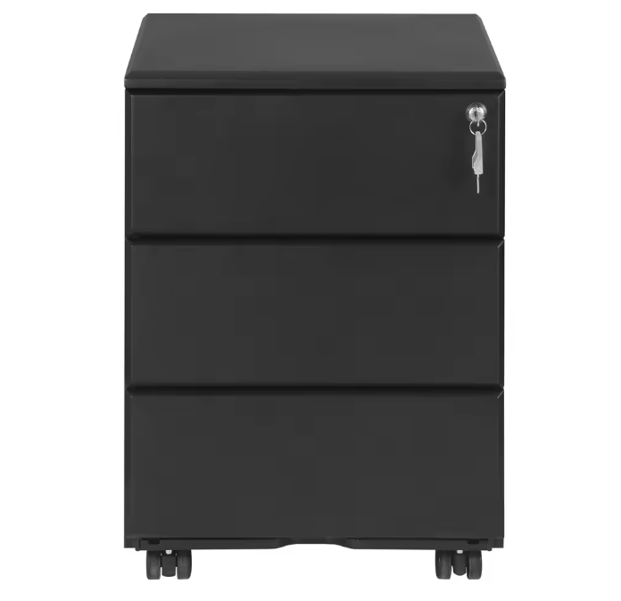 Metalen Mobiele Archiefkast met 3 Laden en Slot – Kantoorcontainer