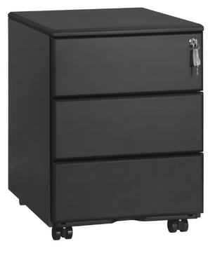 Metalen Mobiele Archiefkast met 3 Laden en Slot – Kantoorcontainer