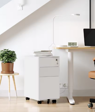 Mobiele Metalen Archiefkast met 3 Laden en Slot – Rolcontainer