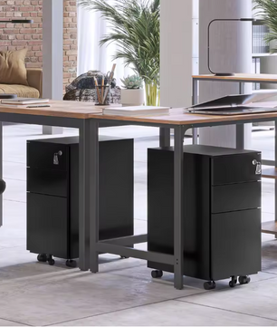 Mobiele Metalen Archiefkast met 3 Laden en Slot – Rolcontainer