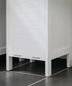 Badkamer Waskast met Uitklapbare Waszak – Smalle Wasmandkast met Opbergruimte