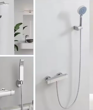 Thermostatische Douchekraan – 38°C Veiligheidsknop Messing Chroom