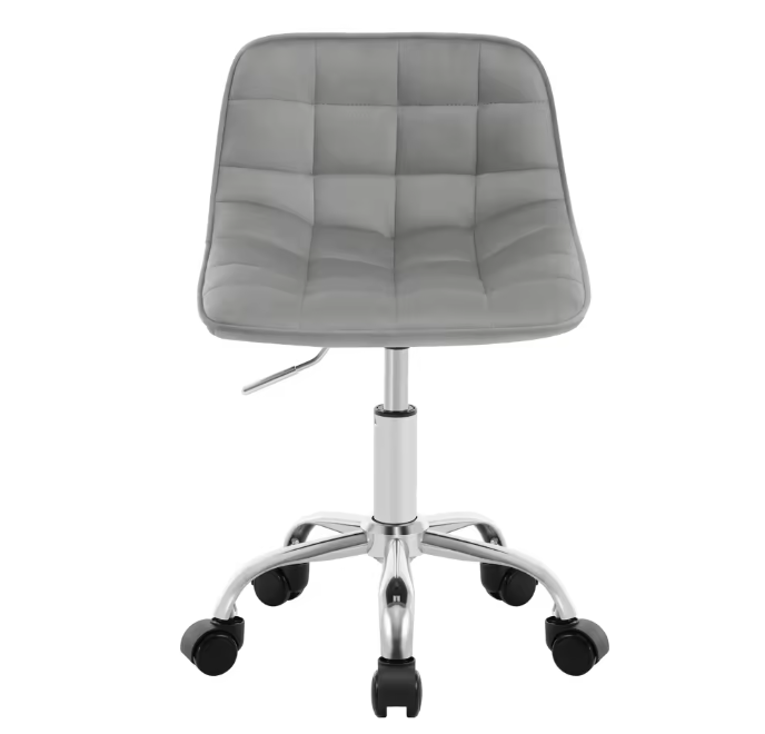 Fluwelen Draaibare Bureaustoel met Rugleuning – In Hoogte Verstelbare Make-up Werkstoel met Wielen