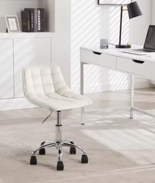 Fluwelen Draaibare Bureaustoel met Rugleuning – In Hoogte Verstelbare Make-up Werkstoel met Wielen