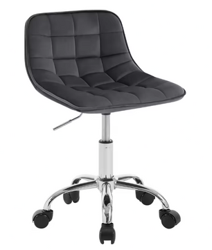 Fluwelen Draaibare Bureaustoel met Rugleuning – In Hoogte Verstelbare Make-up Werkstoel met Wielen
